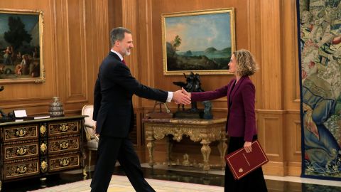 El Rey Felipe recibe a Meritxell Batet en Zarzuela.