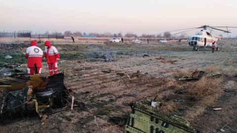 Lugar del accidente a&eacute;reo en Ir&aacute;n
