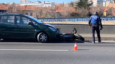 Muere un motorista en la M-30 Muere un motorista en la M-30