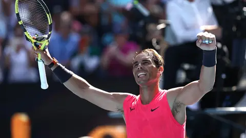 Open de Australia 2020: Rafa Nadal celebra la victoria ante Hugo Dellien Open de Australia 2020