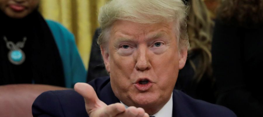 Donald Trump durante declaraciones a los medios Donald Trump durante declaraciones a los medios