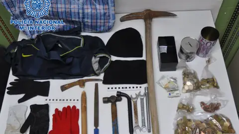 Objetos incautados por la Policía Nacional Objetos incautados por la Policía Nacional