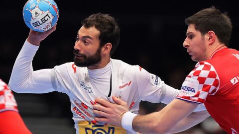 Imagen del Espa&ntilde;a - Croacia de balonmano.