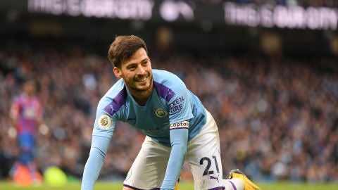 David Silva, en un partido de la Premier League. 