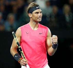 Rafa Nadal celebra un punto contra Delbonis Rafa Nadal celebra un punto contra Delbonis