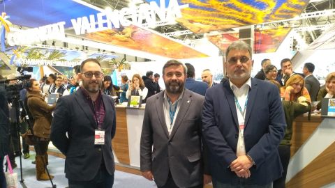 Josep Candela, Jos&eacute; Manuel Penalva y Manuel Penalva en Fitur 2020.