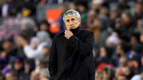 Quique Seti&eacute;n, durante un partido del Bar&ccedil;a