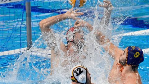 Los jugadores de la Selecci&oacute;n Espa&ntilde;ola de Waterpolo. 