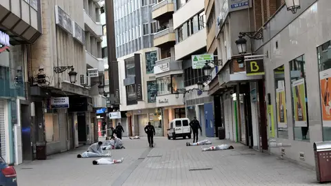 El simulacro ha tenido lugar en la calle General Aguilera El simulacro ha tenido lugar en la calle General Aguilera