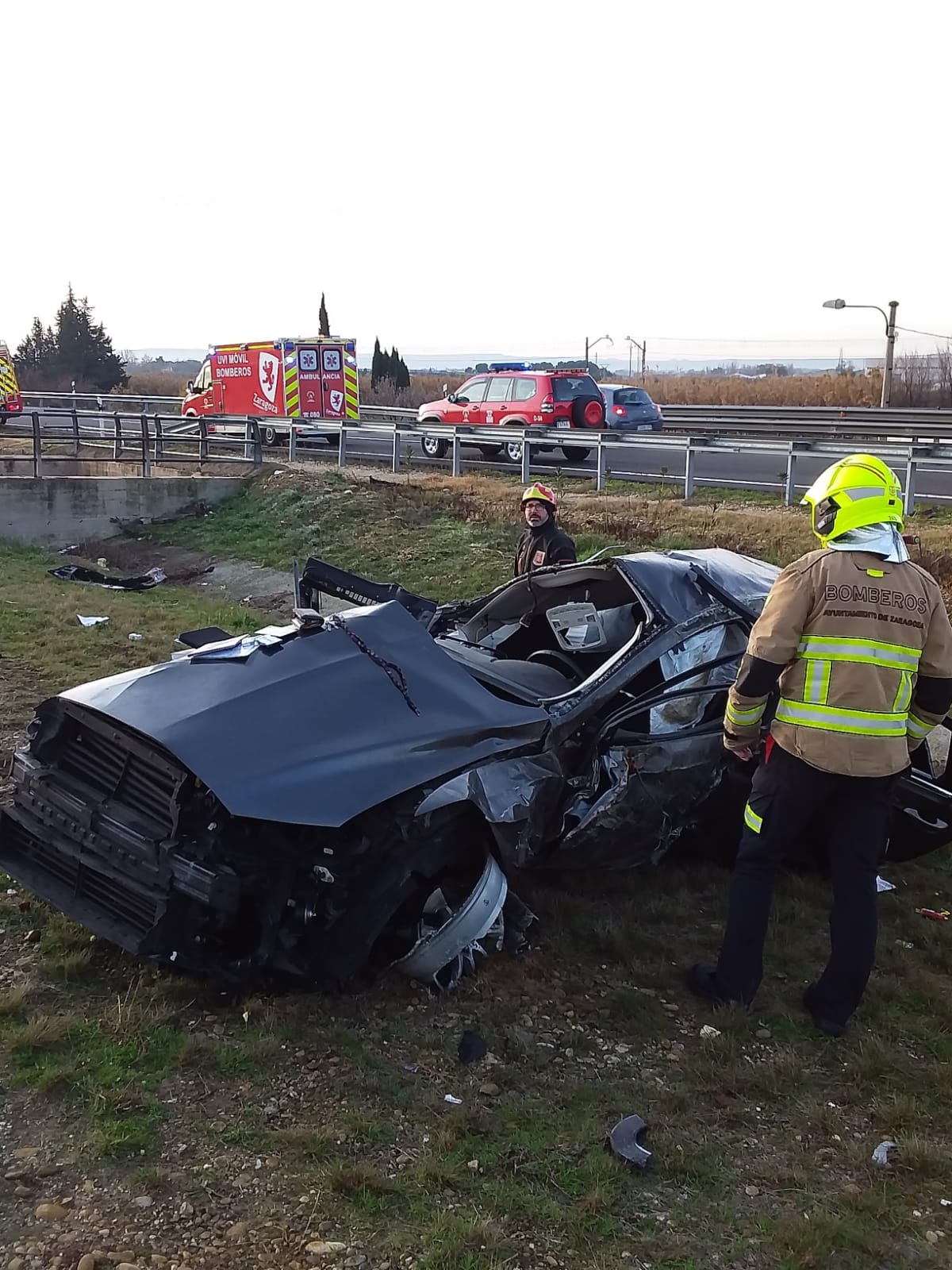 Un hombre fallece al salirse de la calzada en la AP- 68 Un hombre fallece al salirse de la calzada en la AP- 68