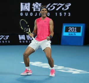 Rafa Nadal celebra un punto contra Kyrgios Rafa Nadal celebra un punto contra Kyrgios