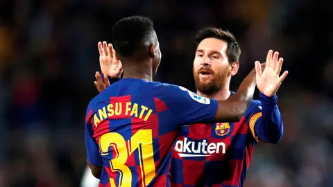 Ansu Fati y Leo Messi Ansu Fati y Leo Messi