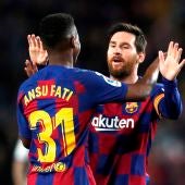Ansu Fati y Leo Messi