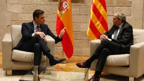 Encuentro entre S&aacute;nchez y Torra