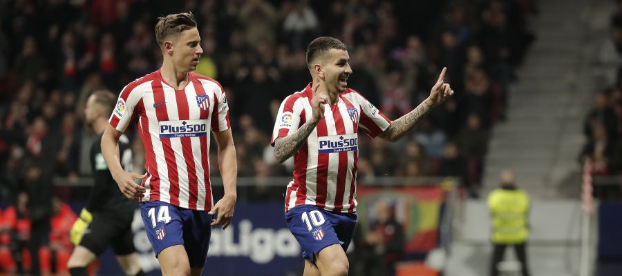 Correa celebra su gol junto a Llorente Correa celebra su gol junto a Llorente