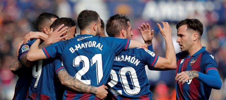El Levante celebra el gol ante el Leganés El Levante celebra el gol ante el Leganés