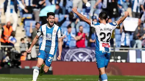 El Espanyol celebra el tanto ante el Mallorca El Espanyol celebra el tanto ante el Mallorca