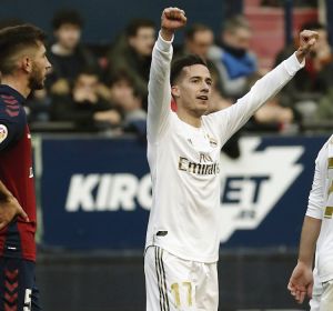 Lucas Vázauez celebra su tanto ante Osasuna Lucas Vázauez celebra su tanto ante Osasuna