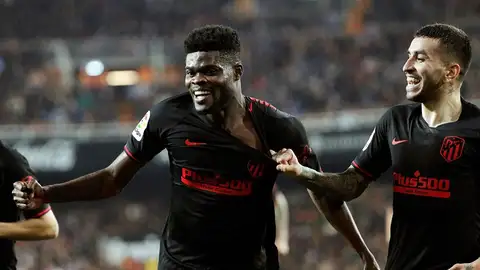 Thomas Partey celebra su gol. Thomas Partey celebra su gol.