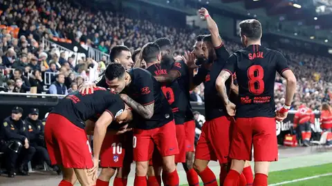 Los jugadores del Atlético Los jugadores del Atlético