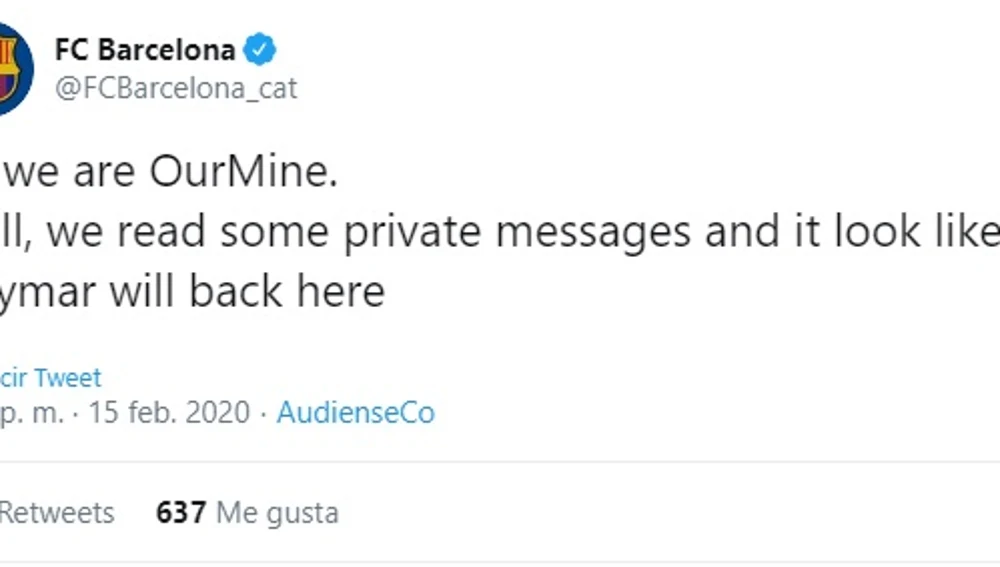 Tweet sobre Neymar Tweet sobre Neymar