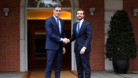 Pedro S&aacute;nchez y Pablo Iglesias se re&uacute;nen en Moncloa