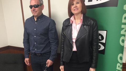 Javier Rojas, primera persona ciega en hacer una expedici&oacute;n al Artico sin barras direccionales. 