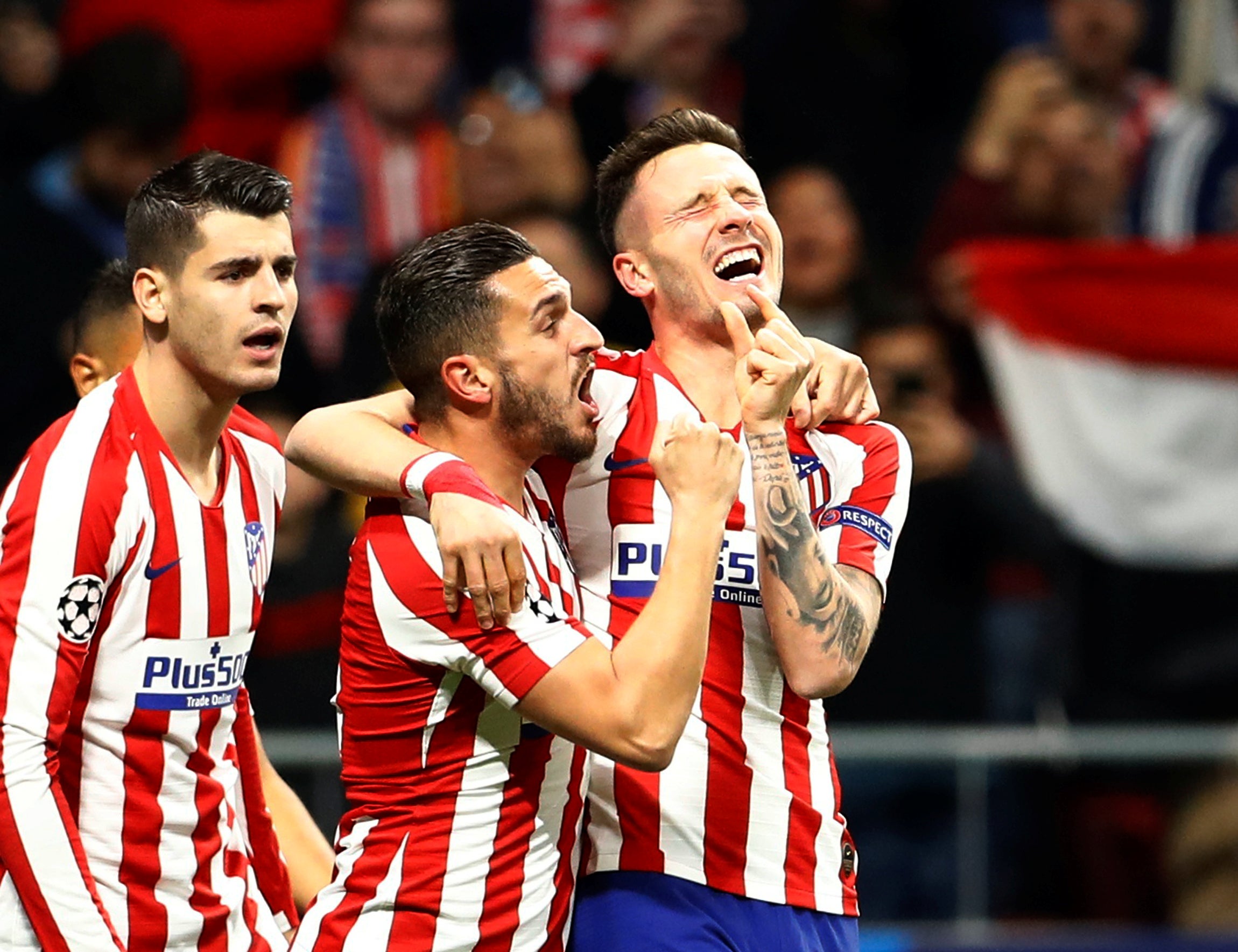 Saúl Ñíguez da la victoria al Atlético y toma ventaja en la eliminatoria ante el Liverpool Saúl Ñíguez da la victoria al Atlético y toma ventaja en la eliminatoria ante el Liverpool