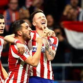 Saúl celebra su gol al Liverpool Saúl celebra su gol al Liverpool