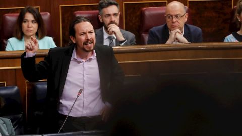 Pablo Iglesias durante la sesi&oacute;n de control al Gobierno