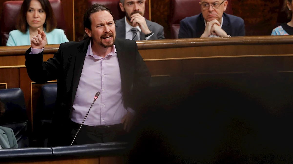 Pablo Iglesias durante la sesi&oacute;n de control al Gobierno