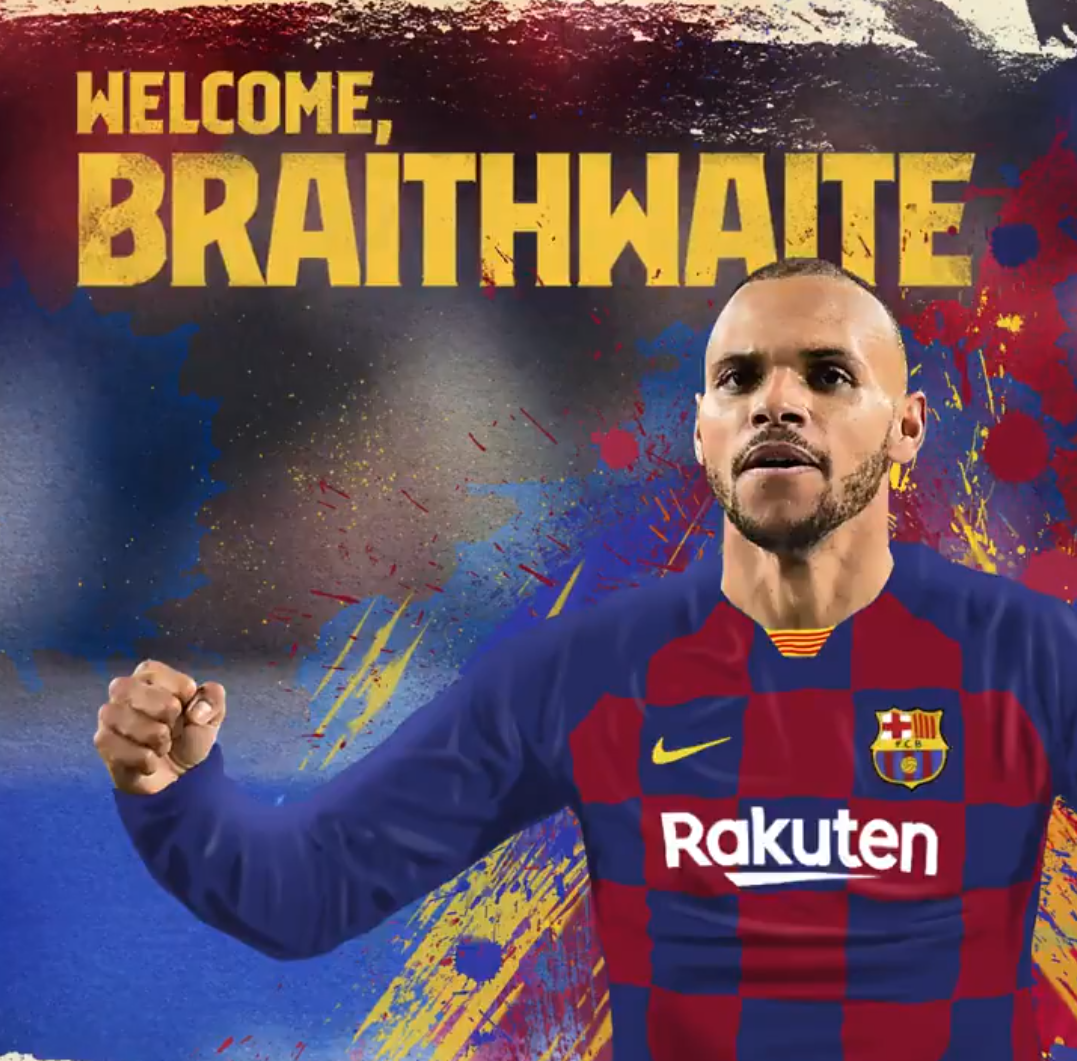 El Barcelona hace oficial el fichaje de Martin Braithwaite hasta junio de 2024 El Barcelona hace oficial el fichaje de Martin Braithwaite hasta junio de 2024