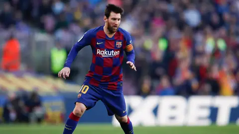 Leo Messi en un partido con el Barcelona Leo Messi en un partido con el Barcelona
