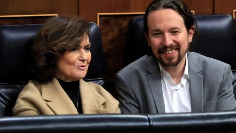 Carmen Calvo y Pablo Iglesias