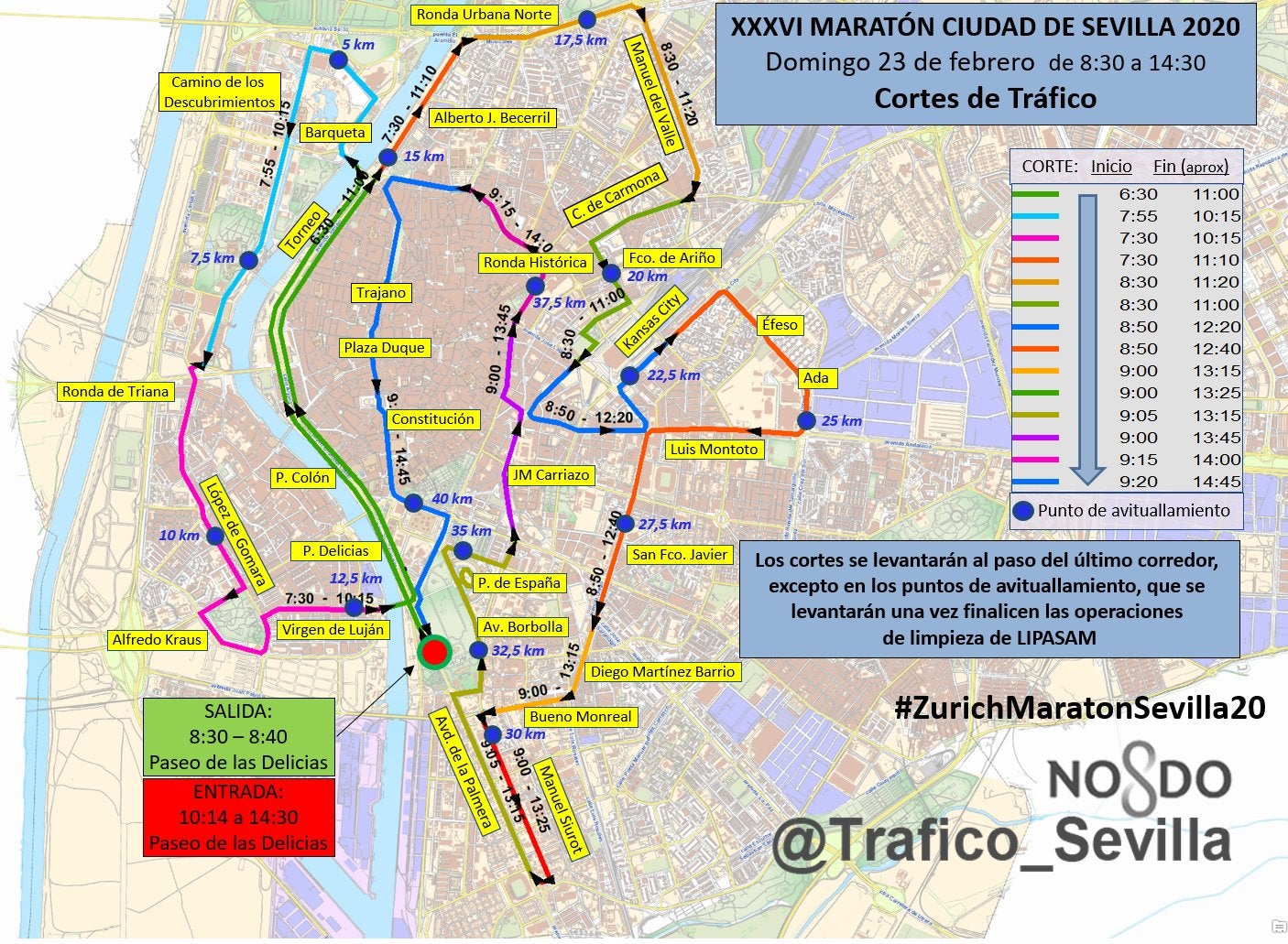 Cortes de tráfico desde la madrugada del viernes por la celebración del Zurich Maratón Cortes de tráfico desde la madrugada del viernes por la celebración del Zurich Maratón