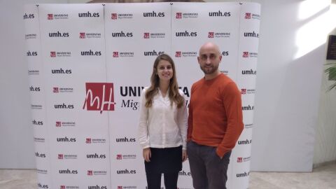Melissa Bell&oacute; y Alberto Falc&oacute;, investigadores de la UMH de Elche.