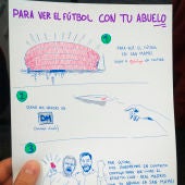El dibujo de LaLiga para que el joven que dibujó a su abuelo las instrucciones para ver el fútbol pueda llevarle a San Mamés