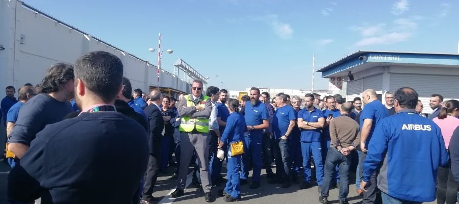 Protestas en las factorías de Airbus en Sevilla Protestas en las factorías de Airbus en Sevilla