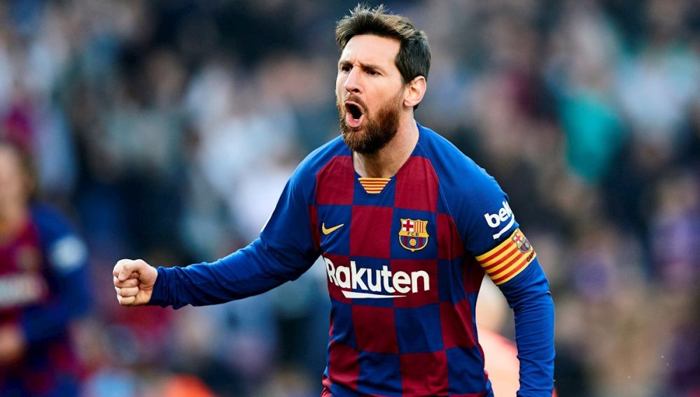 Leo Messi en un partido con el Barcelona