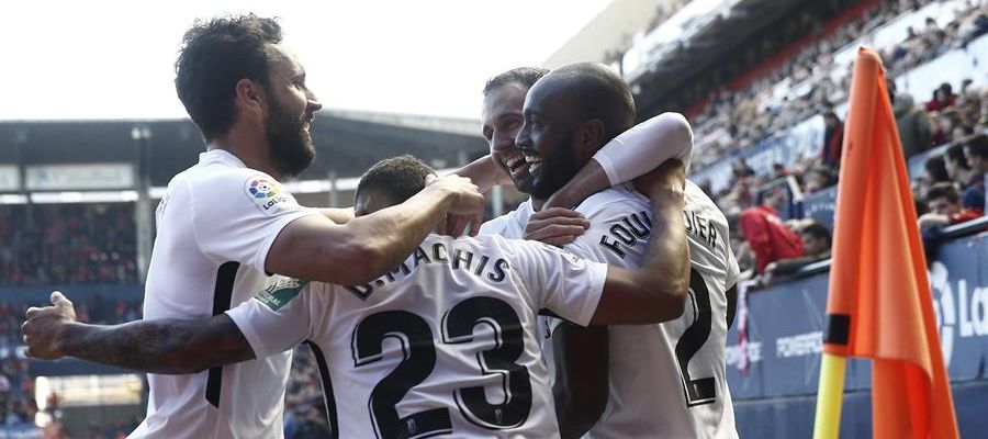 Los jugadores del Granada celebran un gol Los jugadores del Granada celebran un gol
