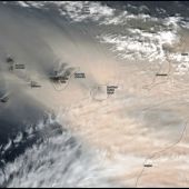 La calima marca en Canarias un récord mundial de contaminación, así captó la NASA la entrada del polvo en suspensión
