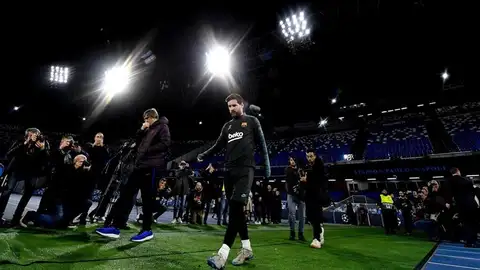 Entrenamiento del Barcelona en Nápoles. Entrenamiento del Barcelona en Nápoles.