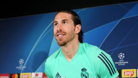 Sergio Ramos durante la rueda de prensa previa al enfrentamiento contra el Manchester City