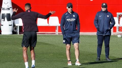 Julen Lopetegui, en un entrenamiento del Sevilla F.C.