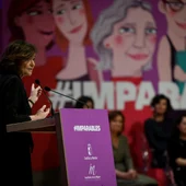 Carmen Calvo durante su intervención en Ciudad Real con motivo del acto institucional del 8M Carmen Calvo durante su intervención en Ciudad Real con motivo del acto institucional del 8M