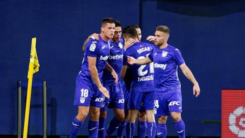 Los jugadores del Legan&eacute;s celebran el gol de &Oacute;scar Rodr&iacute;guez