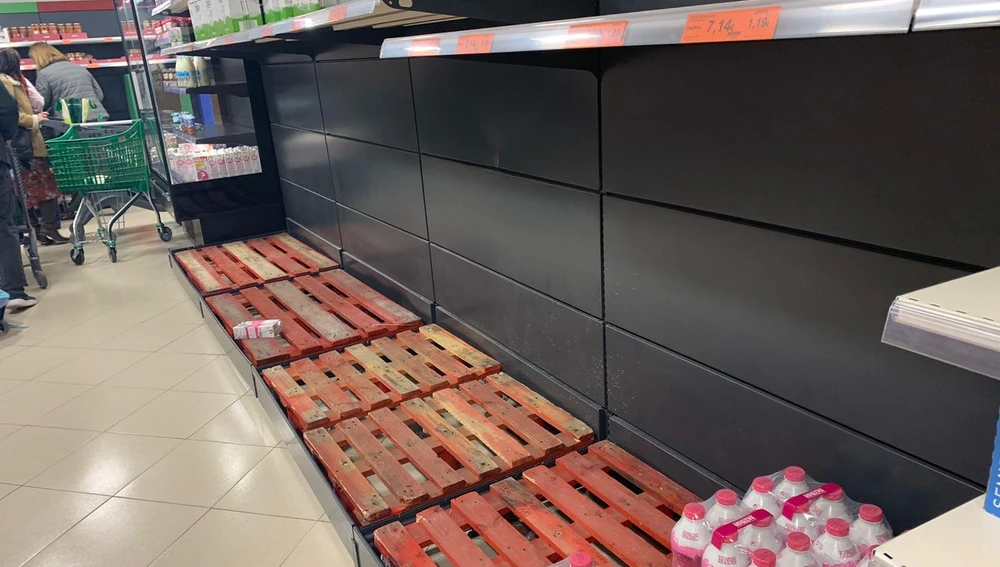 Supermercados vacíos en Madrid