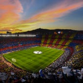 El Camp Nou en un encuentro de la Champions League