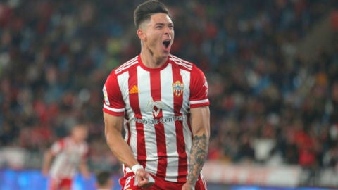 Darwin N&uacute;&ntilde;ez celebra un gol con la UD Almer&iacute;a