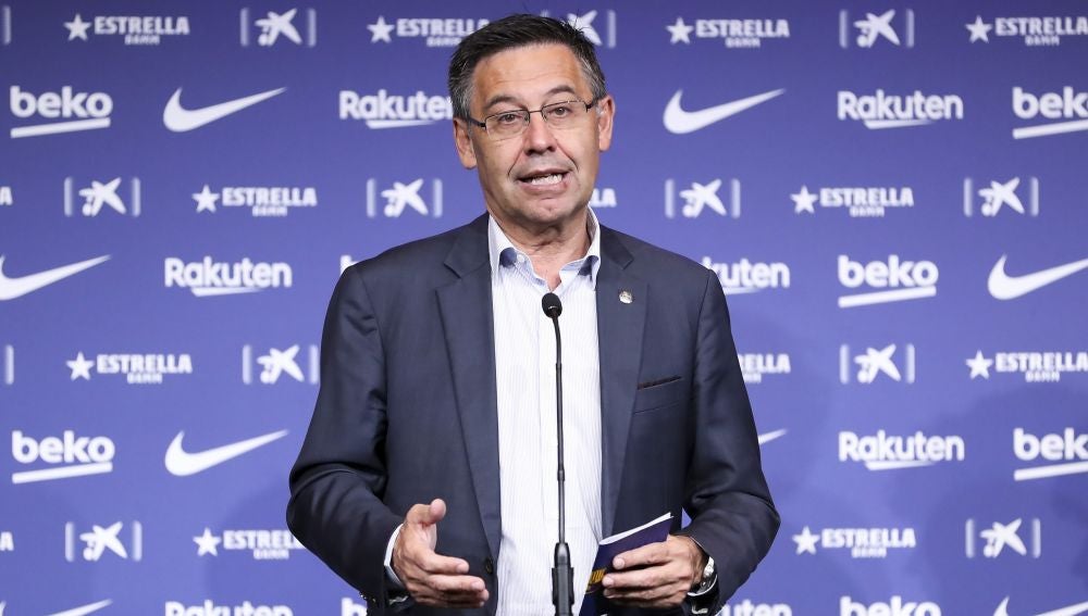 Josep Maria Bartomeu durante una rueda de prensa Josep Maria Bartomeu durante una rueda de prensa